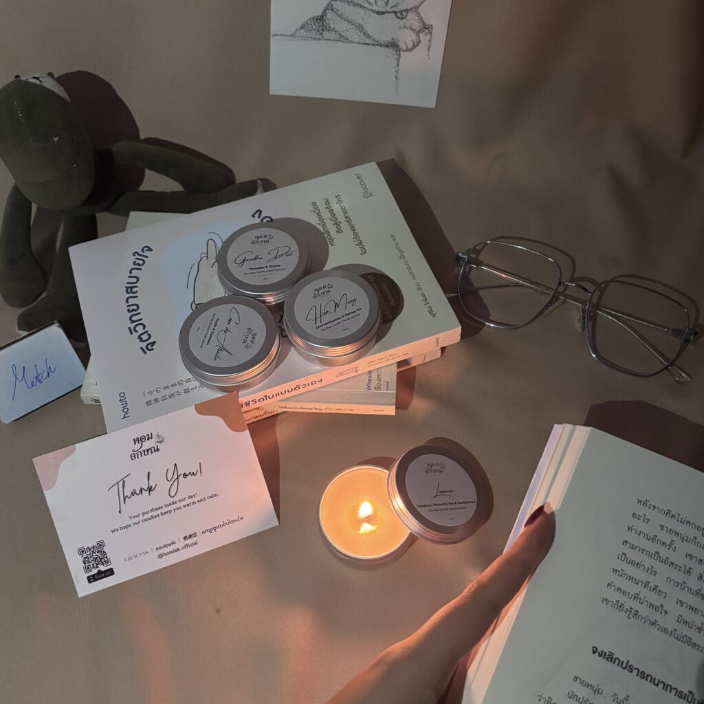 Lighted Hom Lak Scented Candles